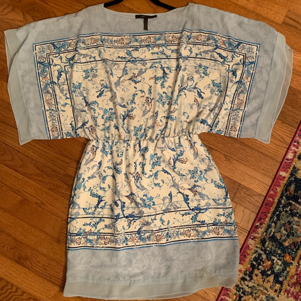 BCBC Maxazria XS/S Kimono Dress Blue White